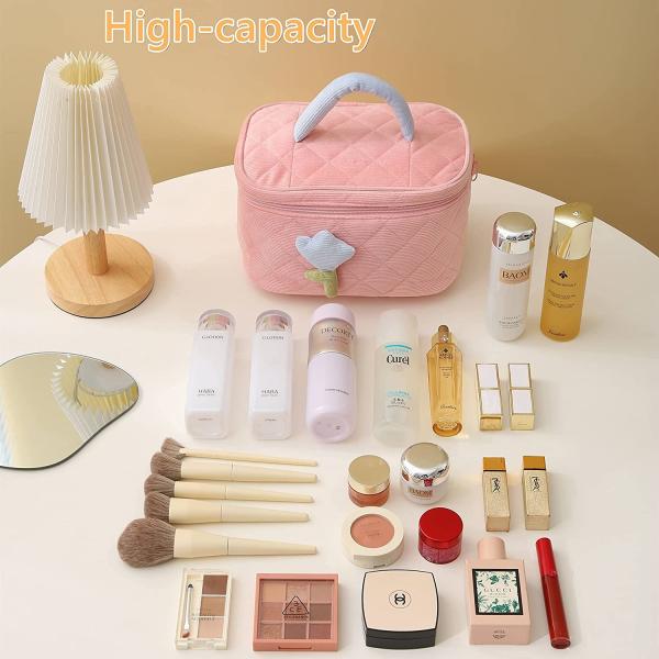 Soft Corduroy Makeup Bag Set Makeup Bag Organizer Bag Large Shock-proof Cute Makeup bag Suitable for la