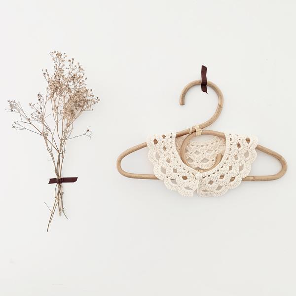 Y-Z New Design Solid Color Baby Girl Crochet Neck Collar Lotus Leaf Lace Embroidered 100% Cotton