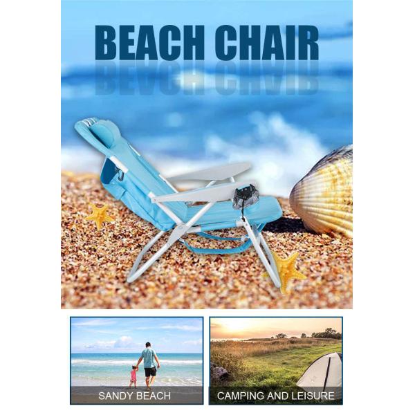 61x70.5x89cm Aluminum Folding Beach Chair 3.65kg Folding Backpack Beach Chair