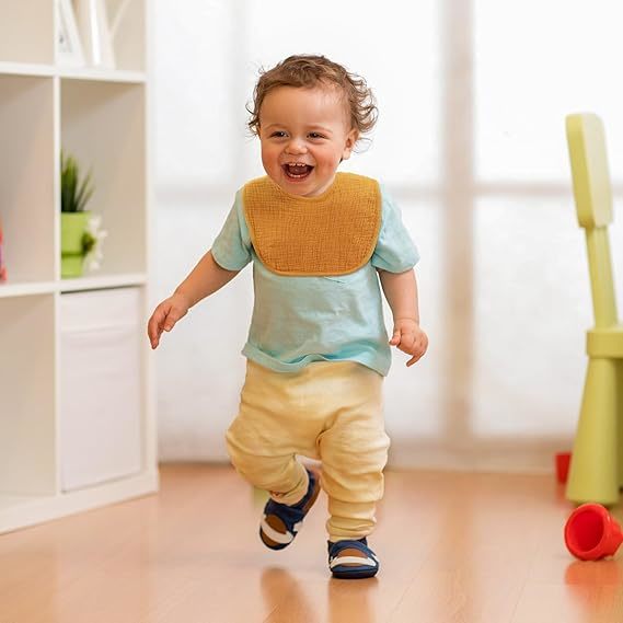 6-Pack Muslin Baby Bibs for Unisex Boys Girls, Cotton Baby Drooling and Teething Bibs