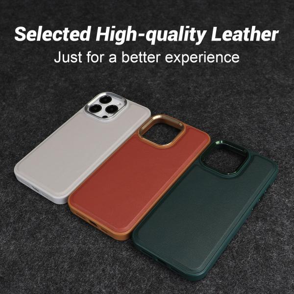 Embossed Logo PU Leather Phone Case Shockproof for IPhone 15 Pro Max