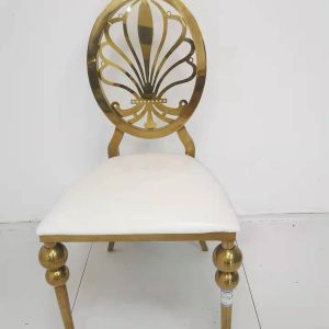 Cheap Elegant Luxury Gold Stainless Steel Wedding Chair OEM W50xD65xH92cm wholesale