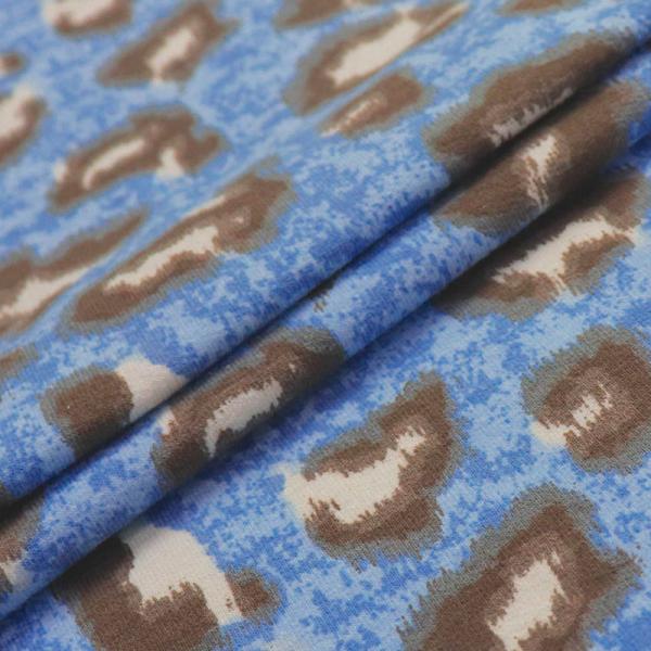 Anti Static 170cm Poly Spandex Jersey Knit Fabric / leopard jersey fabric