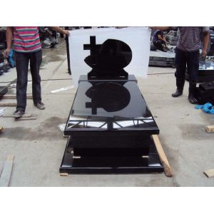 Cheap Absolute Black Granite Memorial Headstones Retangular Upright / Other Shape wholesale