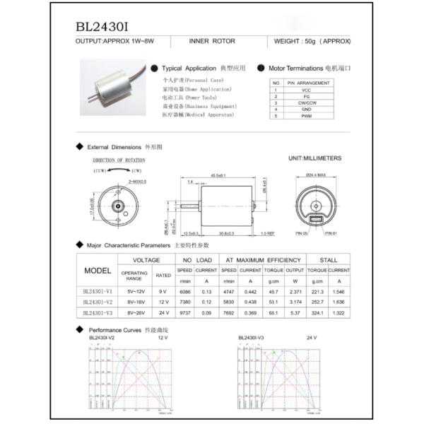 9000RPM High Speed 24 Volt BLDC Motor Pernanent Magnet For Vacuum Fan