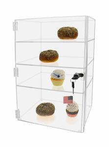 Cheap Transparent Lockable Acrylic Cupcake Display Case 2mm 3mm Thickness wholesale