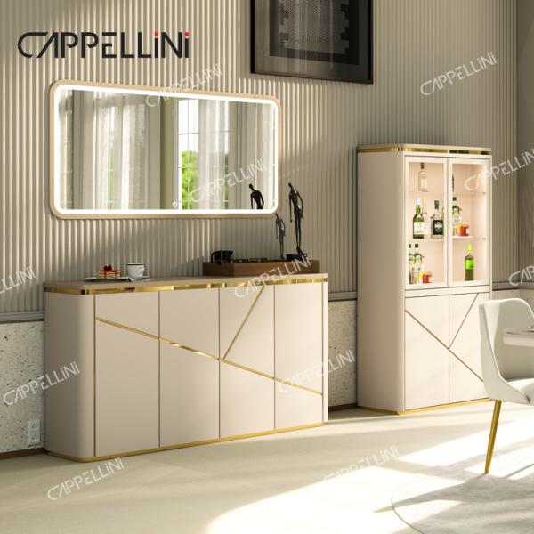 Luxury Modern Wooden Storage Living Room Cabinets Home Furniture Dining Buffet Wood Sideboard Cabinet With Mirror