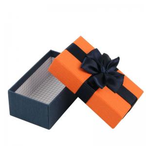 Cheap Recycled Gray Cardboard Art Paper Gift Packing Box With Ribbon Hot Stamping wholesale