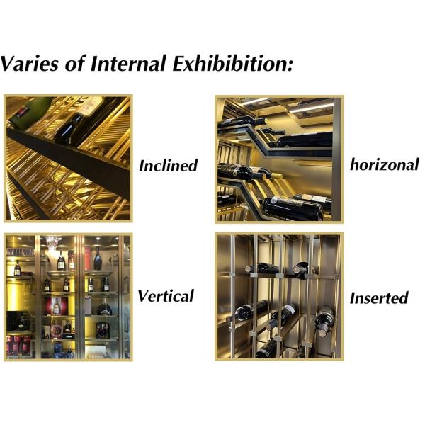 Luxury Metal Wine Storage Cabinet Temperature Control Refrigerated Wine Rack