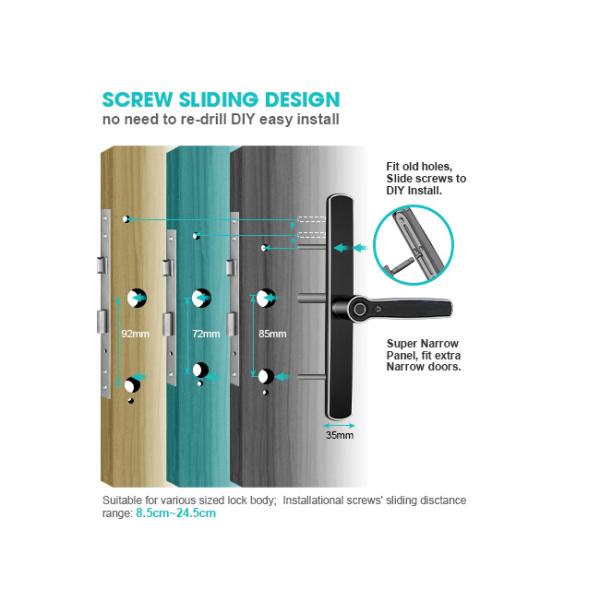 Electronic Zinc Alloy Fingerprint 35A Smart WIFI Door Lock