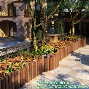 China Landscaping Outdoor Plastic Mock Wooden Fence Garden Backyard Border Edging Decorative Garden Fences Fencing on sale