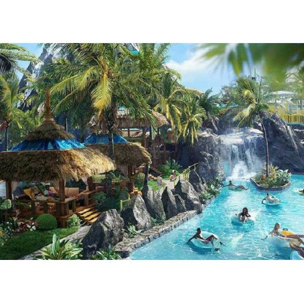 Outdoor Water Park Lazy River , Holiday Resorts Spa Lazy River Around House