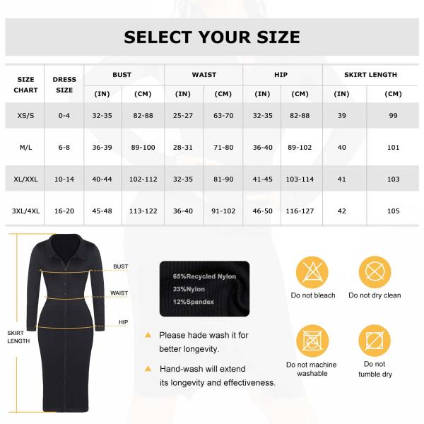Seamless Waist Trimming Retro Long Sleeve Shirt Dress With Built In Shapewear Body Shaper For Women