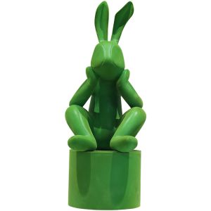 Cheap 800 Mm Resin Rabbit Statues , OEM ODM Animal Garden Sculptures wholesale