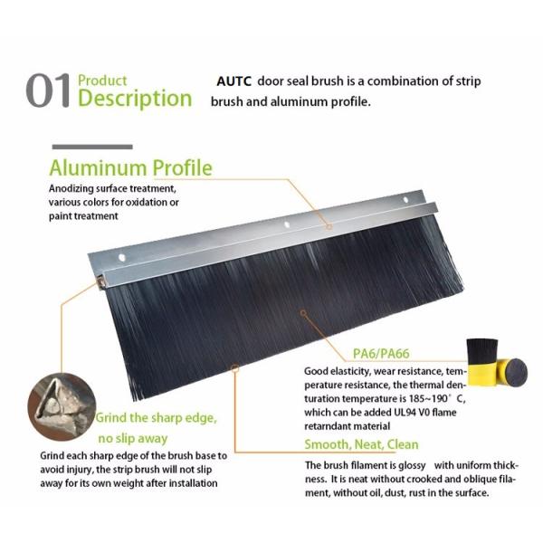Customized Metal Channel Strip Brushes Self Adhesive Fire Door Intumescent Seal