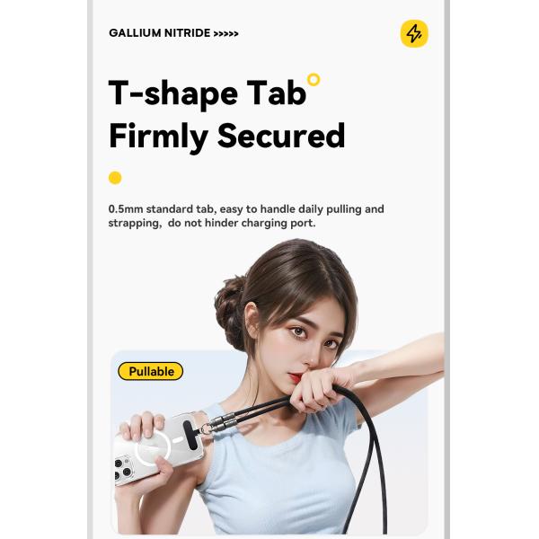 ESSAGER ES-X65 Series 60W Charging Lanyard Style USB C to USB C Cord with USB 2.0 Connector