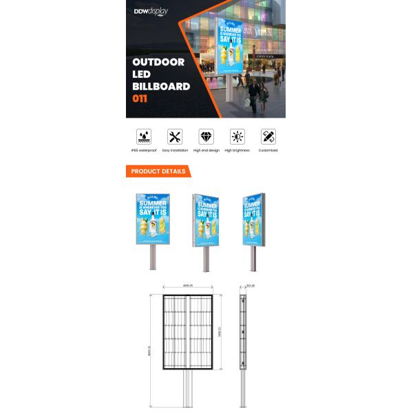 Custom high end design p6 8000nits steel waterproof IP65 digital outdoor led billboard for advertising