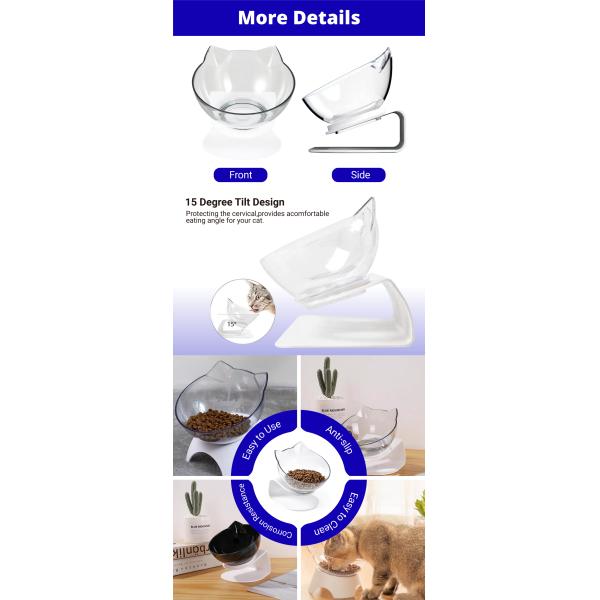 Non Slip Elevated Raised Cat Food And Water Feeding Bowl Cat Shaped Bowl