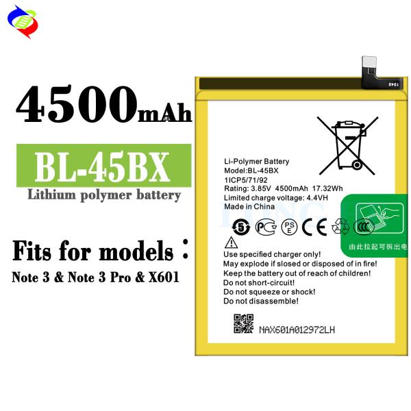 4500mAh Capacity Lithium Polymer Battery for Infinix BL-45BX 3.58V Replaceable Charging