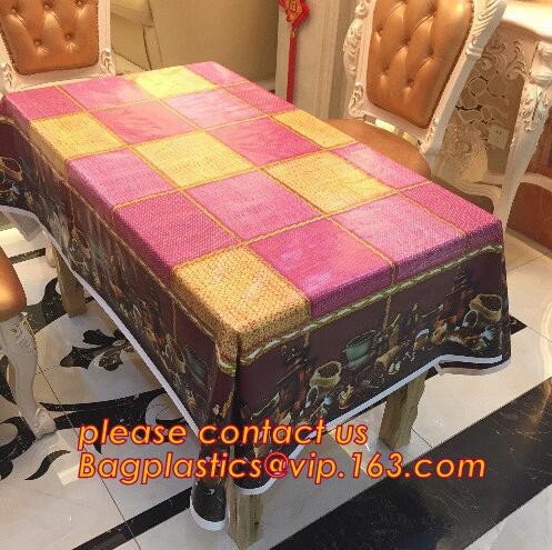 Popular Colorful Plastic Pvc Dining Table Cover,PVC PEVA compound table cloth/ covers,Eco-Friendly Adhesive Tablecloth R
