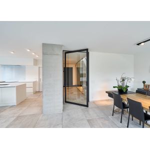 Cheap White / Black Aluminium Pivot Doors High Security Double Glazed wholesale