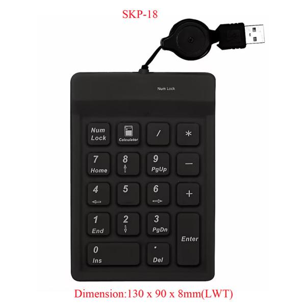 Anti-Virus Disinfectable Silicone Medical Industrial Numeric Keypad With