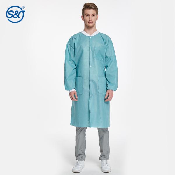 Visitor Isolation Ppe Aami Level2 Protective Hospital Gowns Disposable Gown with Elastic Cuff