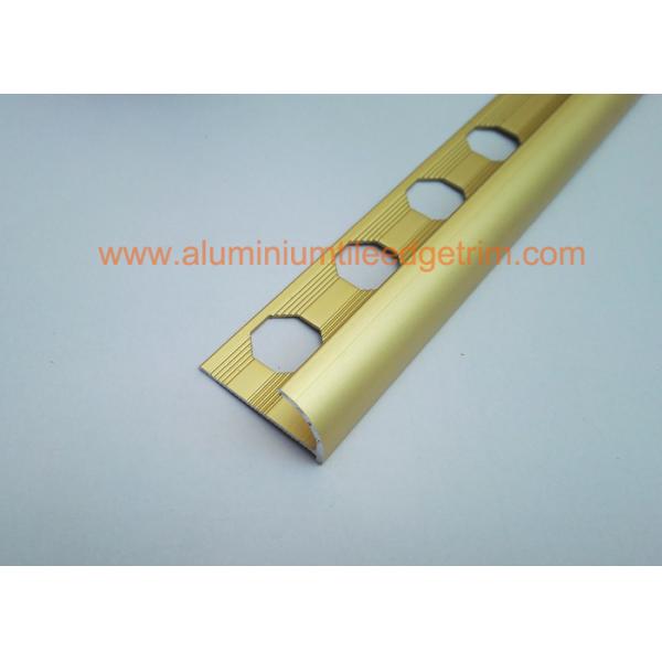 anodized matt gold aluminium round edge tile trim