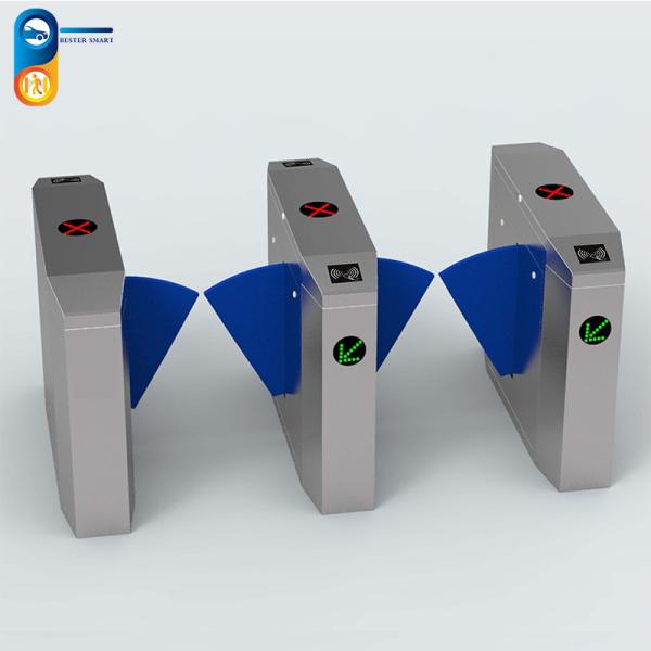 RFID Access Control Pedestrian Turnstile Flap Barrier Adjustable Auto Delay