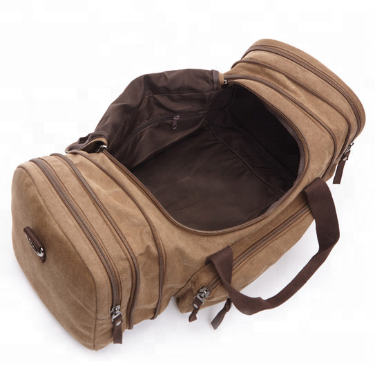 Custom Ladies Microfiber Leather Canvas Tote Bag Women Weekender Duffle Bag