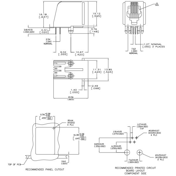 Handset 1x1 4p4c Modular Jack Rj22 5520249-2