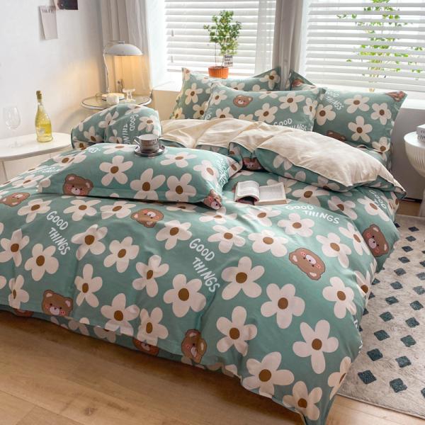 Wedding Four-piece Kit Bedding Duvet Quilt Cartoon Cotton Bed Set Luxury Bed Sheets