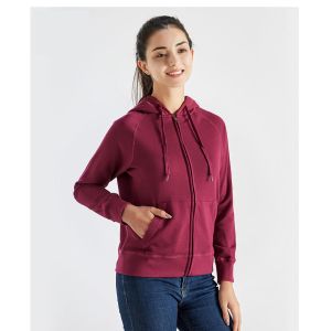 Unisex long sleeve winter rib cuff zipper up hoodies