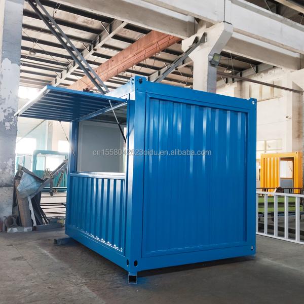 Aluminum Alloy Windows Container Coffee Bar 10ft 20ft Fast Food Mini Pop-up Shop with Wall 50/75/100mm Wave Sandwich Panel