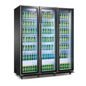 Cheap 1680L Beverage Display Cooler Fridge Automatic Swing Door Glass wholesale