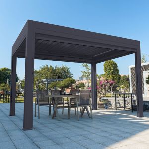 Cheap Aluminum Retractable Pergola With Roof Outdoor Courtyard Leisure Pavilion wholesale