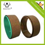 Eco Friendly TPE / ABS Cork Wooden Yoga Wheel Label Logo With High Density