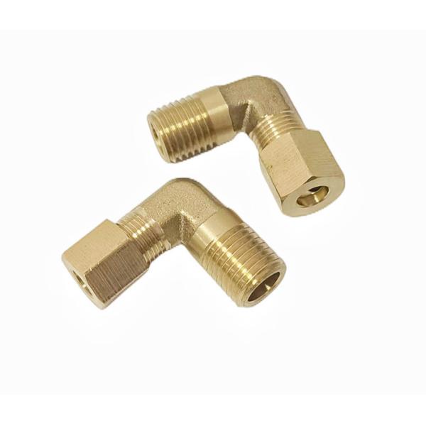 Brass 90 Degree Elbow Fitting Compression 1/4x1/4 NPT