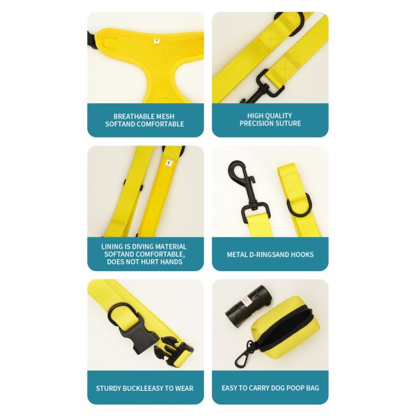 Polyester Leopard Print Pet Harness Sets Logo Adjustable Collar Leash Mesh Dog Harness