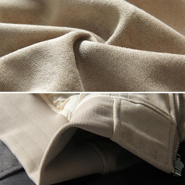 Oem Factory Manufacturer Custom Logo Causal Slim Fit Cotton Suede Leather Zip Up Bomber Jackets