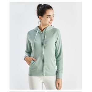 Unisex long sleeve winter rib cuff zipper up hoodies