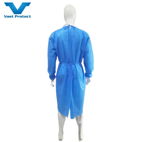 Disposable SMS Non Woven Isolation Gown For Hospital Level 3 Waterproof Protection