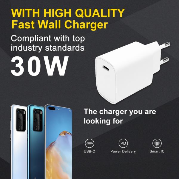 20W 30W Mobile Phone Charger Power Adapter USB Type C Portable Phone Charger For Samsung IPhone Fast Charger