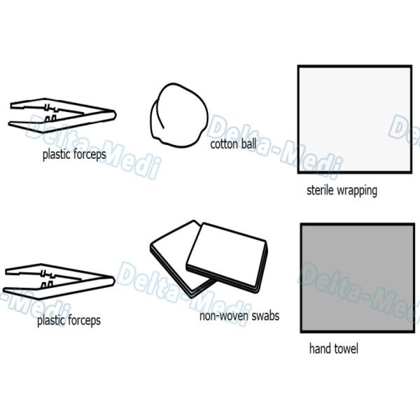 Wound Care Disposable Surgical Kits , Sterile Dressing Packs With Medical Plastic Kidney Bowls
