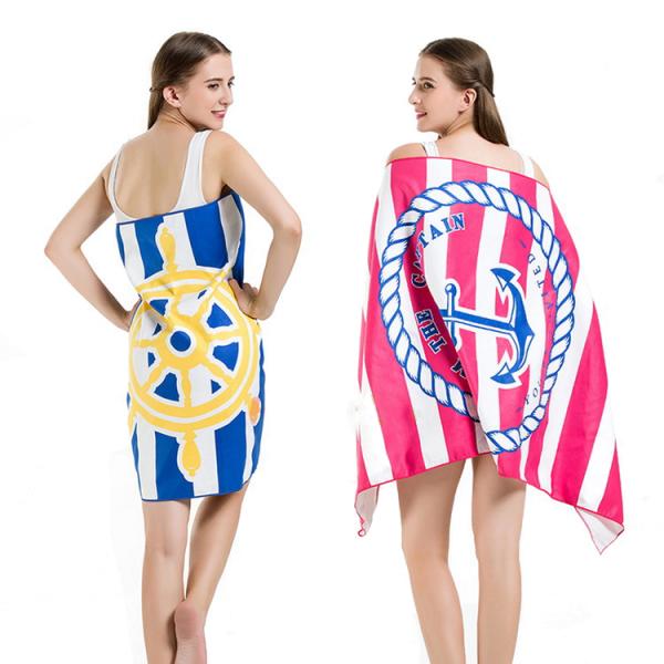 Promotional Personalized Beach Towels Anchored Image Absorbent Quick Drying