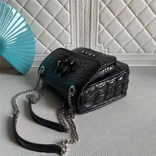 Authentic Crocodile Skin Women Flap Purse Genuine Alligator Leather Lady Chain Bag Female Single Cross Shoulder Bag