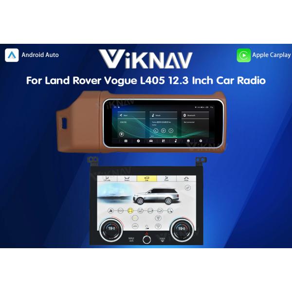 Viknav 12.3 Inch Touch Screen Car Radio And AC For Land Rover Range Rover Vogue L405 2013-2017 Multimedia Player GPS Navigation Head Unit (Brown All)