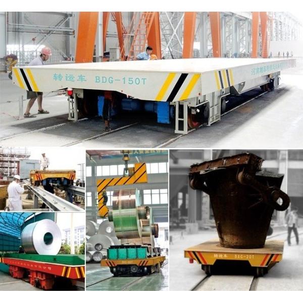 Steel Material Die Transfer Cart / Yellow Industrial Cross Rail Transfer Car