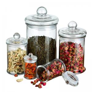 China 2500ml Spice Storage Borosilicate Wide Mouth Glass Jars on sale