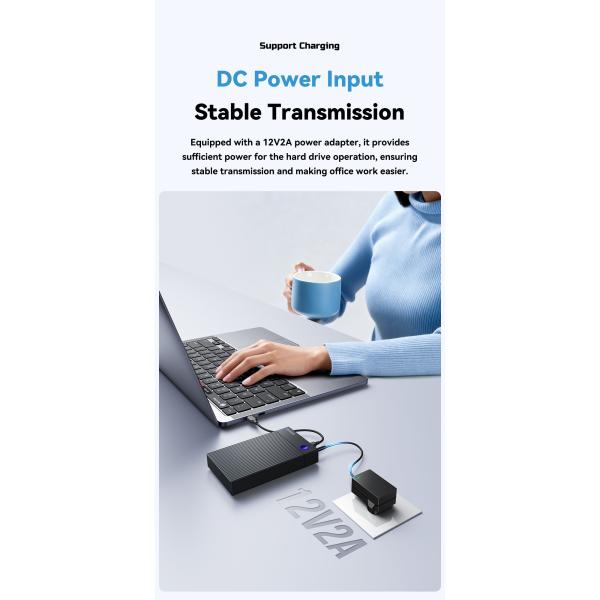 ESSAGER ES-YP03 USB 3.0 SATA Hard Drive Enclosure with 5Gbps Speed Dual-protocol Boost and Widely Compatible for 2.5 3.5 Inch HDD SSD